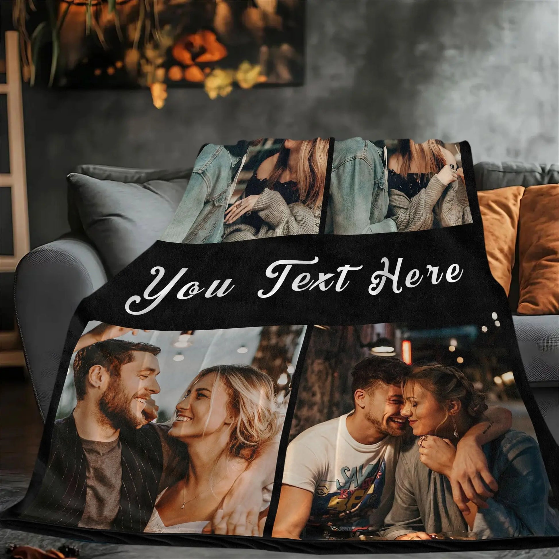 Custom Blanket with Picture - Printed in USA Customized Photo Blankets with Text