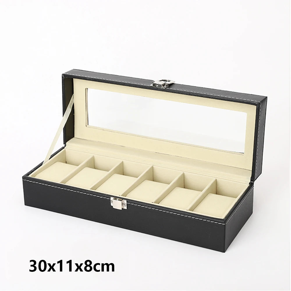 PU Leather Watch Organizer Box Watch Display Case Watch Travel Organizer Tray Watch Collection Storge Holder for Women