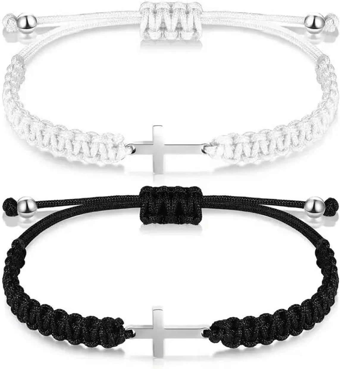 2PCS Matching Bracelets for Couple Friends, Adjustable Handmade Braided Rope Classic Jewelry Set, Friendship Bracelets Gifts for Men Women