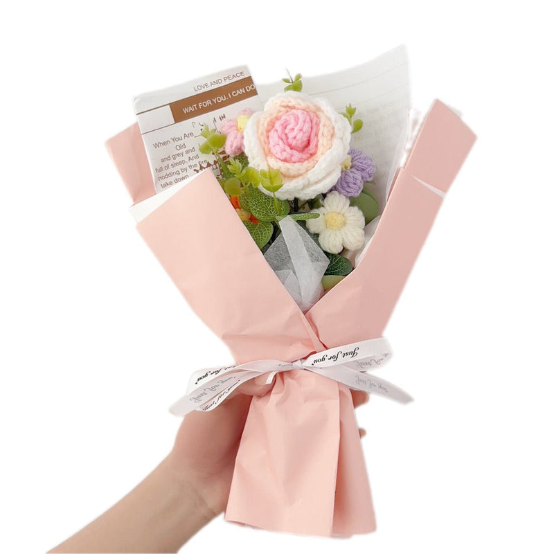 Rose Crochet Bouquet Valentine’s Day Gift for Her