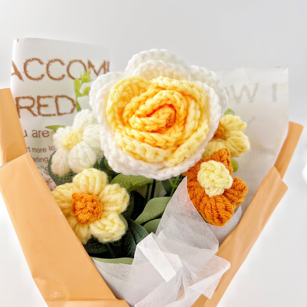 Rose Crochet Bouquet Valentine’s Day Gift for Her