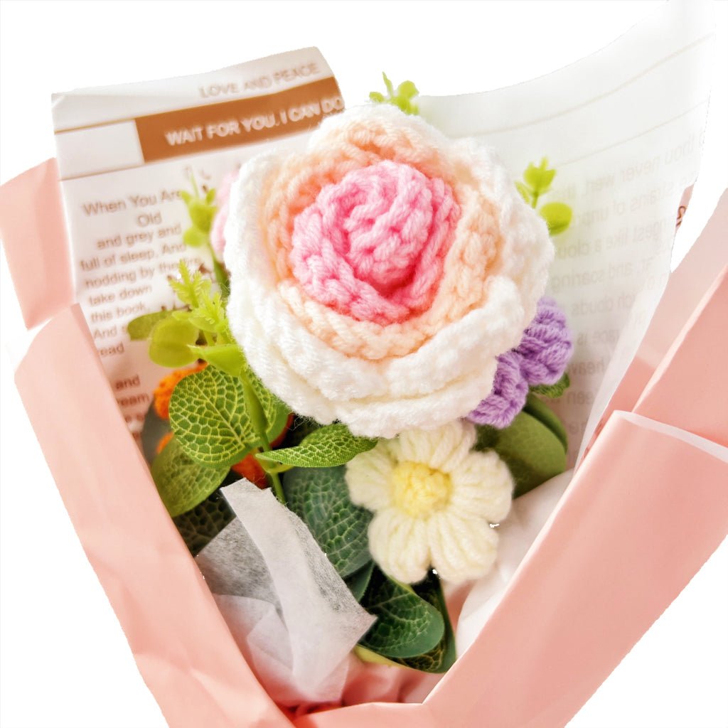 Rose Crochet Bouquet Valentine’s Day Gift for Her